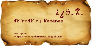 Örmény Kemenes névjegykártya